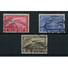 ALEMANIA 1933 Yv. A 42A/C ZEPPELIN CHICAGOFAHRT SERIE COMPLETA USADA 1000 Euros